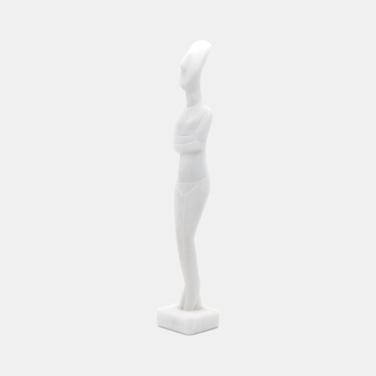 Cycladic Sculpture, Naxos Marble Female Figurine H18.5