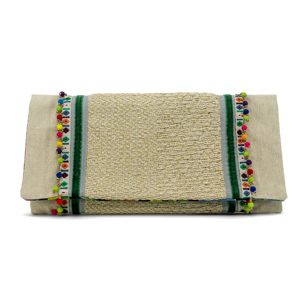 Tereza of Naxos Boho Multicoloured Tassel Envelope, Handcrafted Pouch Bags 95 € Tereza's Greek Concept Store