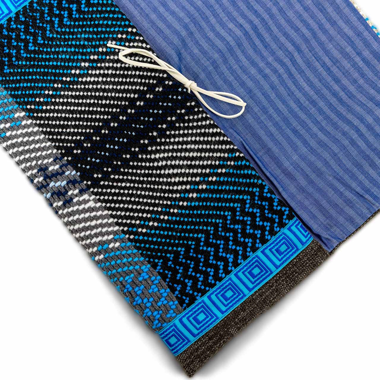 Gray and Blue Meander Envelope – Handcrafted Pouch from Greece
