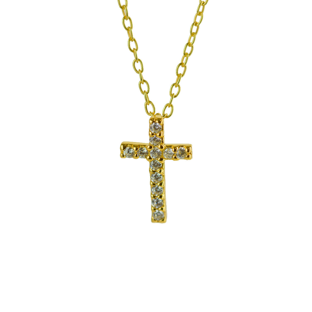 Tereza of Naxos Zircon Cross, Pendant, Gold Plated Silver Jewellery 69 € Tereza's Greek Concept Store