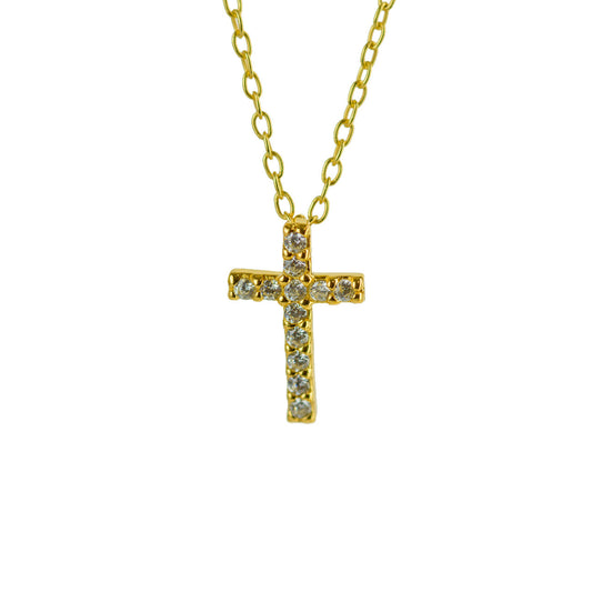 Tereza of Naxos Zircon Cross, Pendant, Gold Plated Silver Jewellery 69 € Tereza's Greek Concept Store