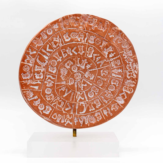 Tereza of Naxos Phaistos Disc on a stand, Handcrafted Art Art 129 € Tereza's Greek Concept Store