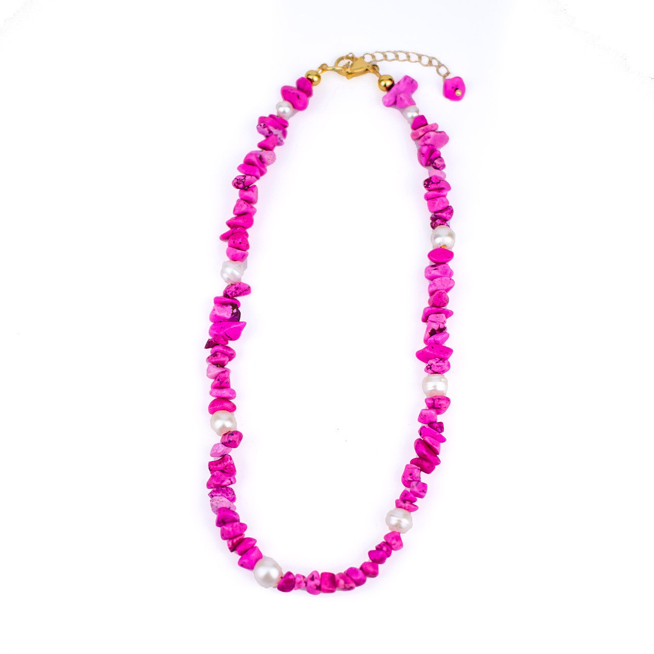 "Oh, Coral…!" Fuchsia Pendant with Pearls – Handcrafted in Greece