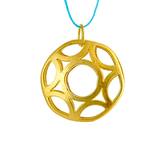 Tereza of Naxos Geometric Circle, Pendant in Gold-plated Silver, Turquoise Lace Jewellery 79 € Tereza's Greek Concept Store