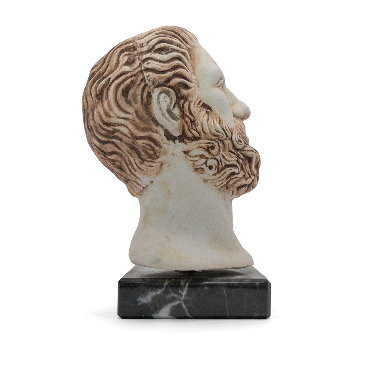 Handmade Head of Hippocrates Sculpture – Marble Base