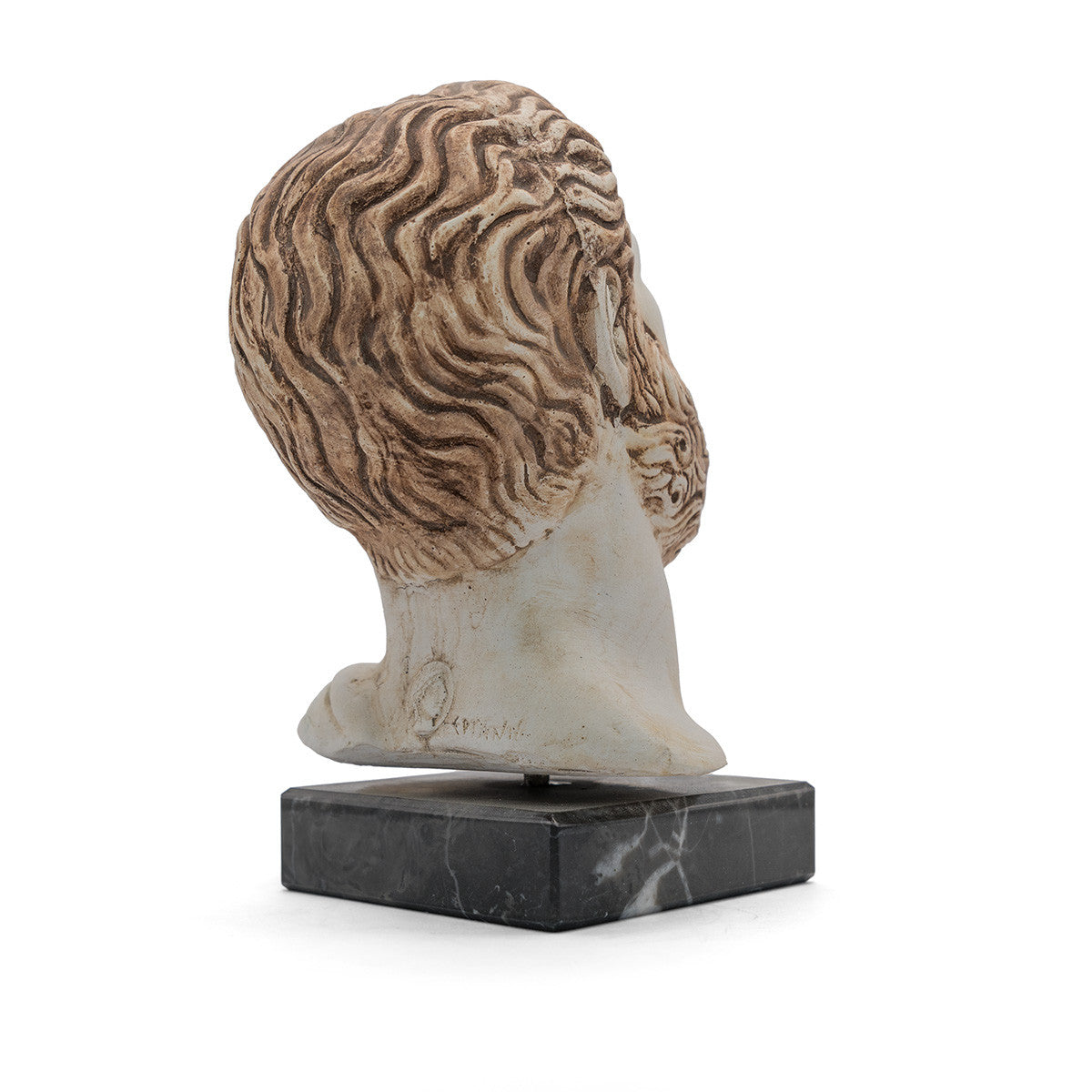 Handmade Head of Hippocrates Sculpture – Marble Base