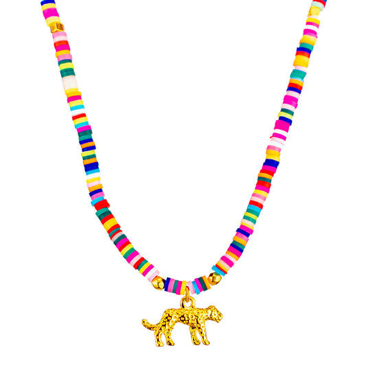 Tereza of Naxos Joyful Panther, Colourful Beaded Pendant Jewellery 39 € Tereza's Greek Concept Store