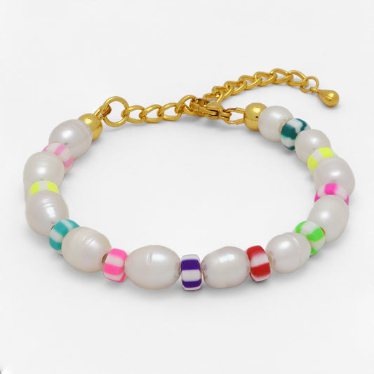 Tereza of Naxos The Large Pearls & Candy Adjustable Bracelet Jewellery 45 € Tereza's Greek Concept Store