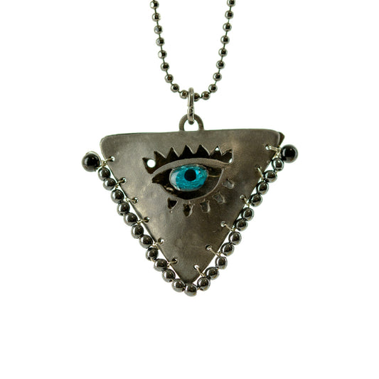 All Black Filakto Silver Talisman Charm Pendant