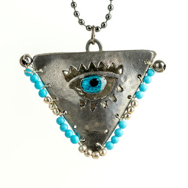 Limited: Baby Blue on Black "Filakto" Talisman, Lucky Charm, Pendant