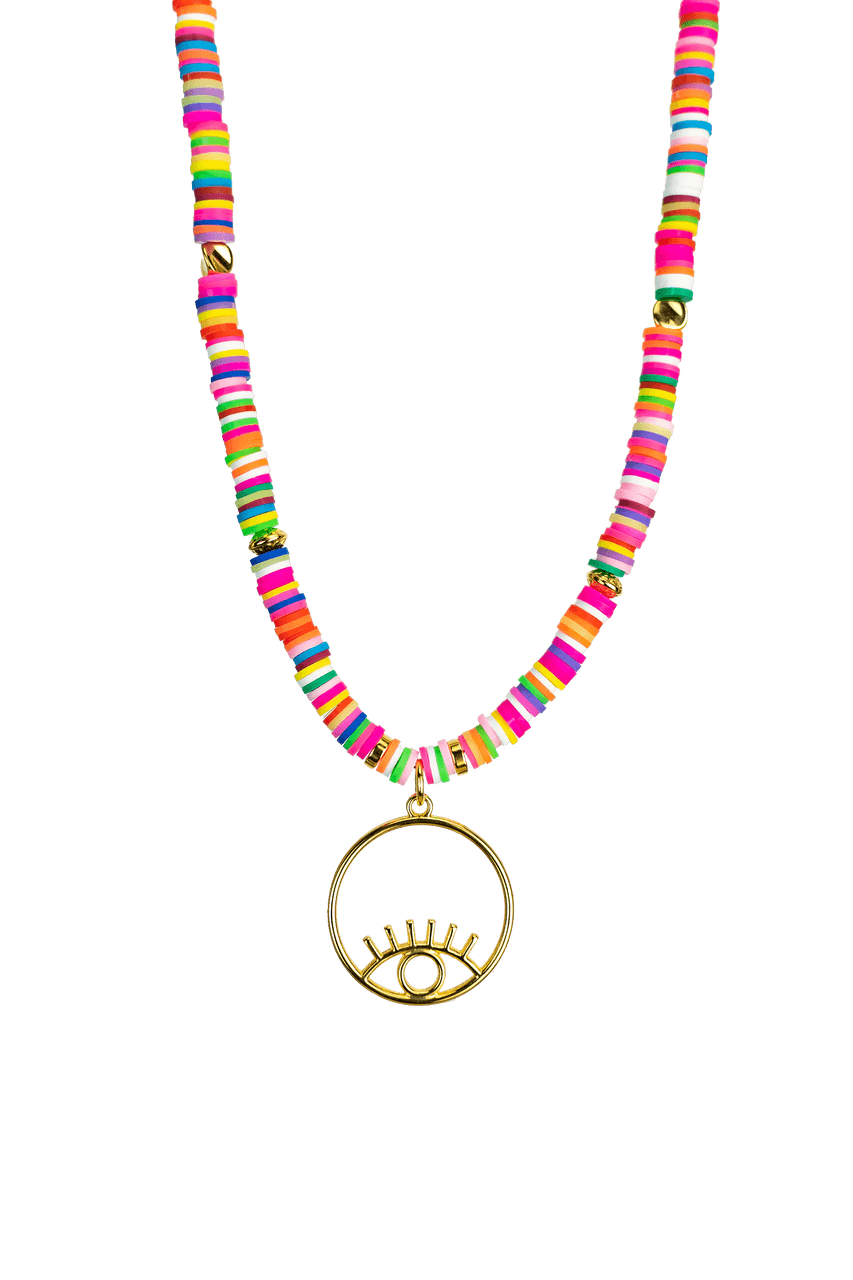 Tereza of Naxos Joyful Evil Eye, Colourful Beaded Pendant Jewellery 49 € Tereza's Greek Concept Store
