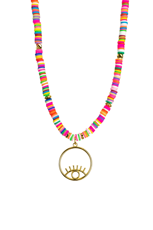 Tereza of Naxos Joyful Evil Eye, Colourful Beaded Pendant Jewellery 49 € Tereza's Greek Concept Store