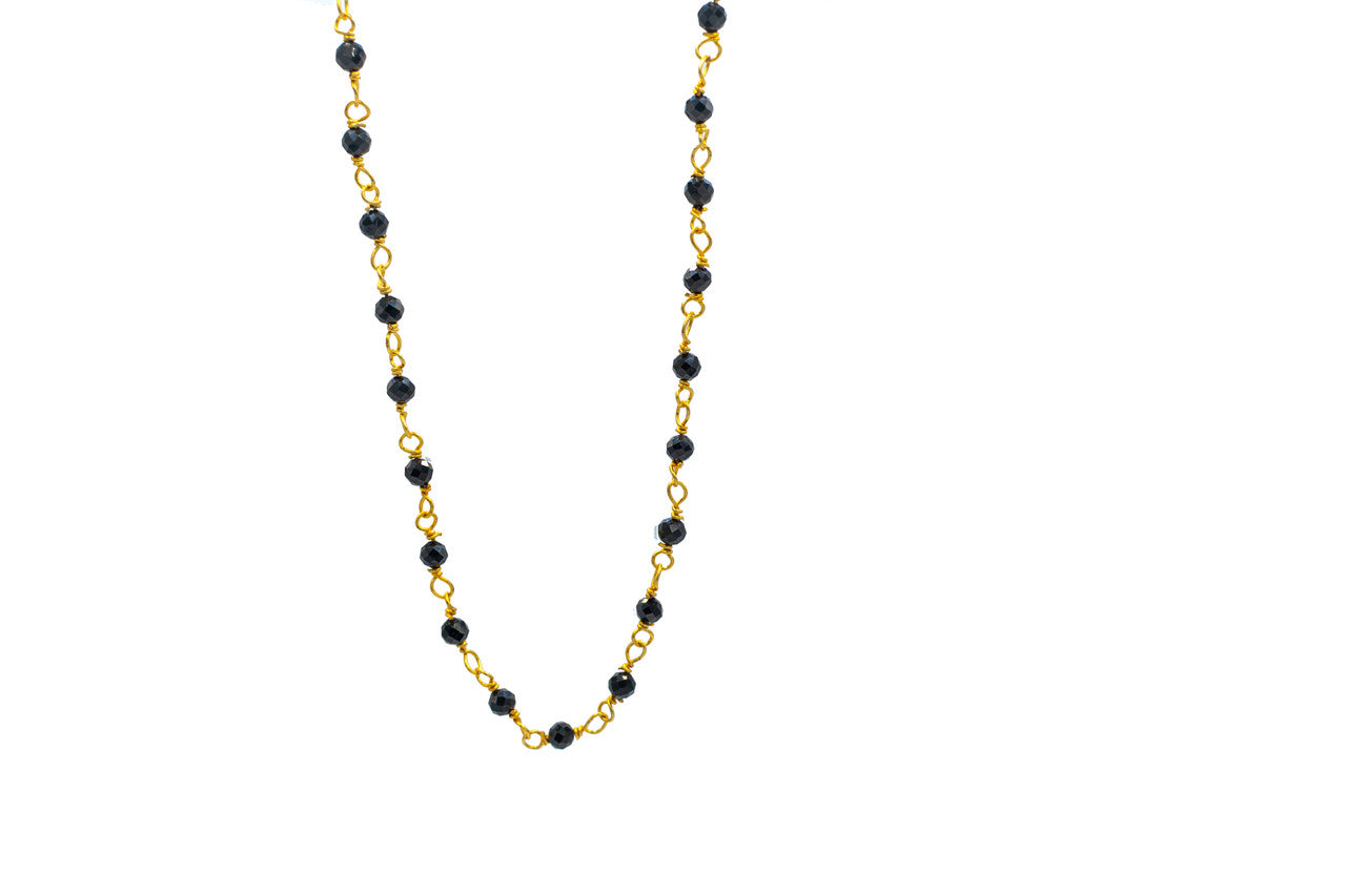 Rosary Necklace in Gold Plated Silver