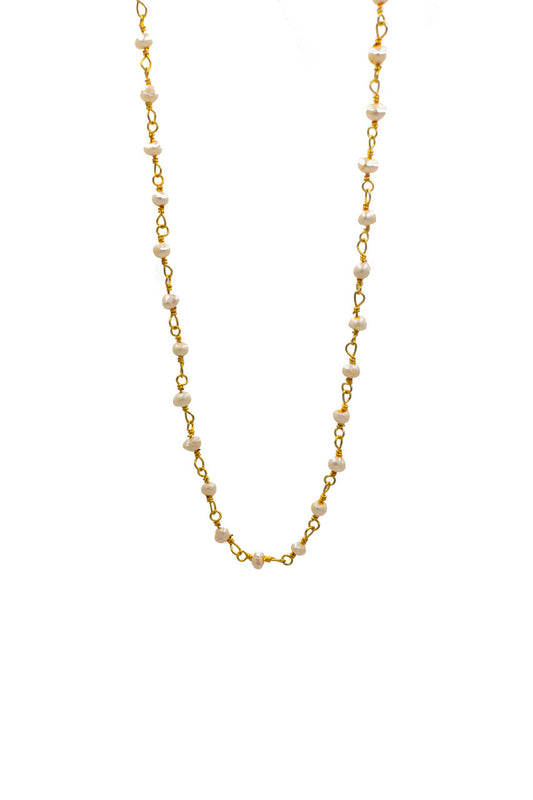 CC Rosary Necklace in Gold Plated Silver Jewellery 59 € Tereza's Greek Concept Store