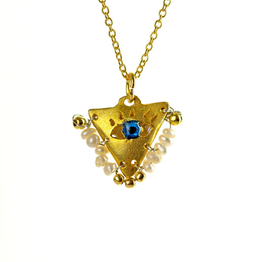 Pearl White "Fylachto" Talisman, Lucky Charm, Pendant