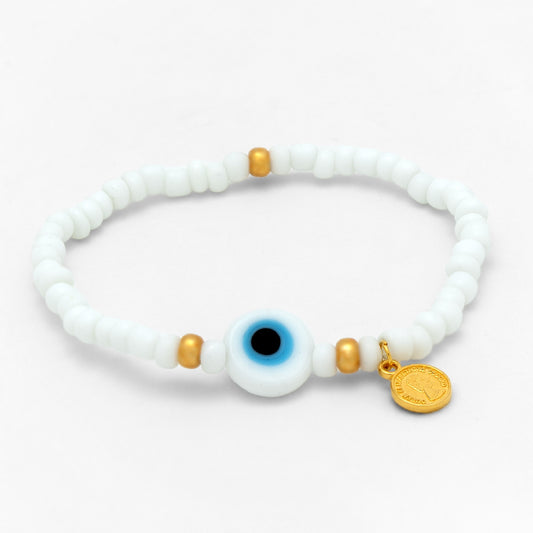 Tereza of Naxos Superwhite Evil Eye Bracelet Jewellery 35 € Tereza's Greek Concept Store