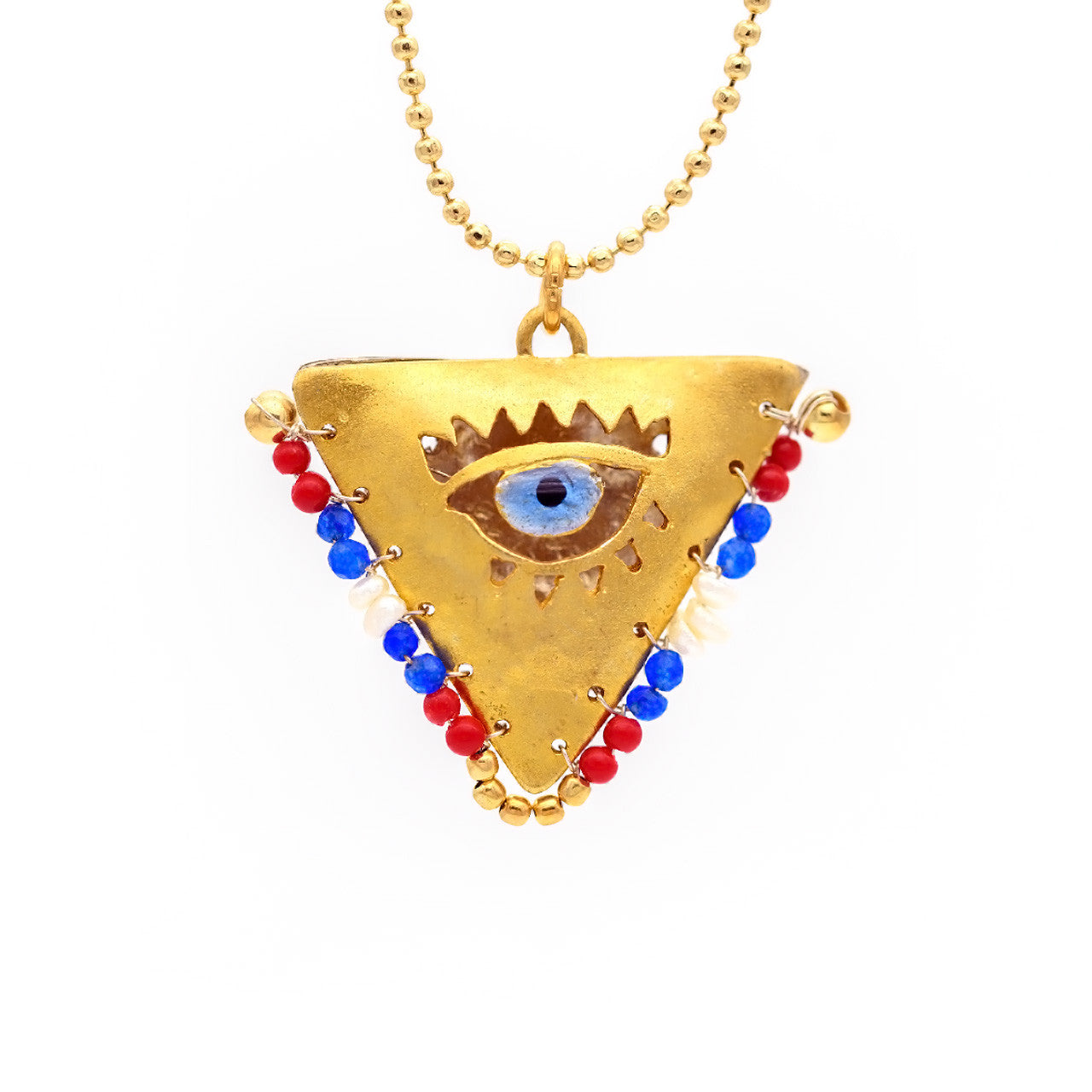 White, Red & Blue "Fylachto" Talisman, Lucky Charm, Pendant