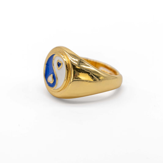 Ying Yang Ring, in Blue & White