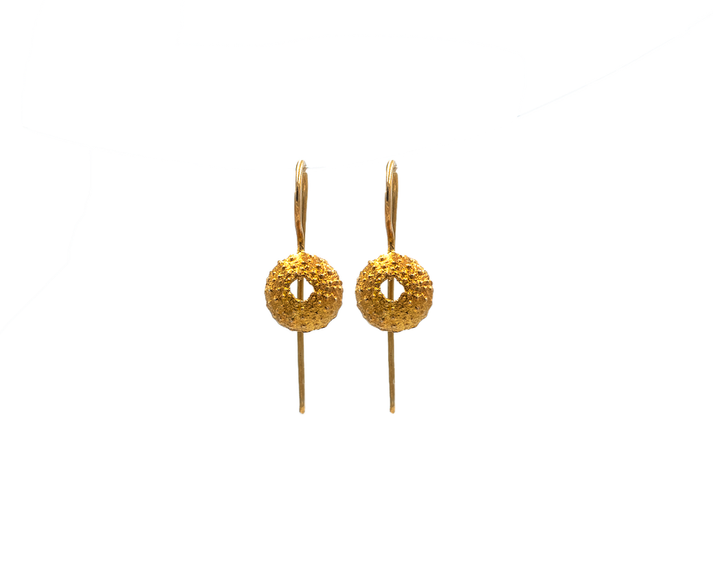 Tereza of Naxos Urchin Small Earrings in Gold Plated Silver Jewellery 59 € Tereza's Greek Concept Store