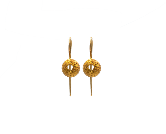 Tereza of Naxos Urchin Small Earrings in Gold Plated Silver Jewellery 59 € Tereza's Greek Concept Store