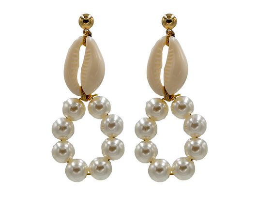 Tereza of Naxos Mother of Shell, Freshwater Pearl, Hoop Earrings Jewellery 35 € Tereza's Greek Concept Store