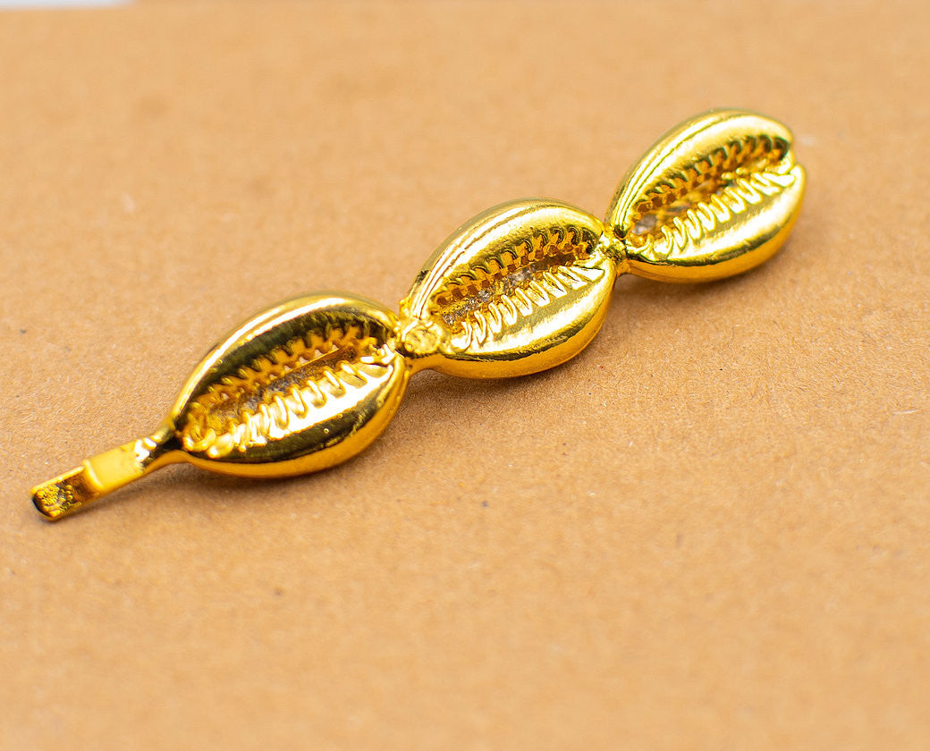 Sea Shell Summer Hair Clip in Gold