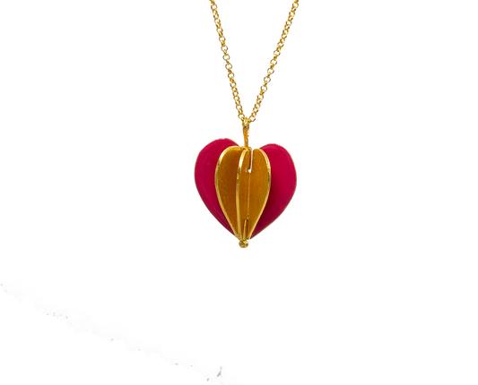 Tereza of Naxos Heart Foldable Gold Plated Silver Pendant Jewellery 89 € Tereza's Greek Concept Store