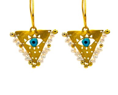 Pearl White "Fylachto" Talisman Earrings