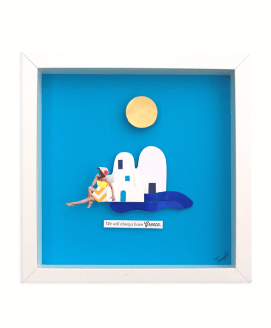 Tereza of Naxos Memories, Handcrafted Artwork, Wooden Frame Home Decoration 89 € Tereza's Greek Concept Store