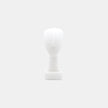 Head of a Figurine, Triangle Spedos, Naxos Marble, Cycladic Art - Minimalist white marble sculpture of a human head with t...