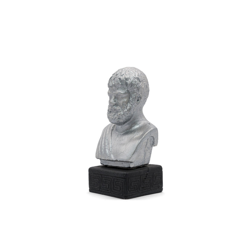Close up of handmade aristotle figurine