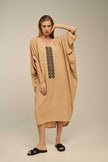 Axiothea Kaftan, Linen Dress in Caramel Brown