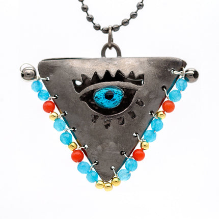 Limited: Baby Blue, Coral & Gold on Black 
