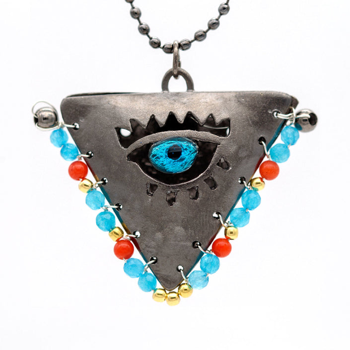 Limited: Baby Blue, Coral & Gold on Black 