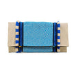 Beige and Cycladic Blue Tassels Pouch Handcrafted Envelope image 5