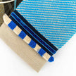 Beige and Cycladic Blue Tassels Pouch Handcrafted Envelope styled view