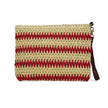 Natural Straw Pouch in Beige and Red Handcrafted in Greece