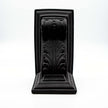 Close up of akrokeramo book end in black