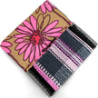 Boho Black Pompons Envelope Pouch in Pink detail view