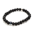 Black Round Evil Eye & Black Lava Bracelet