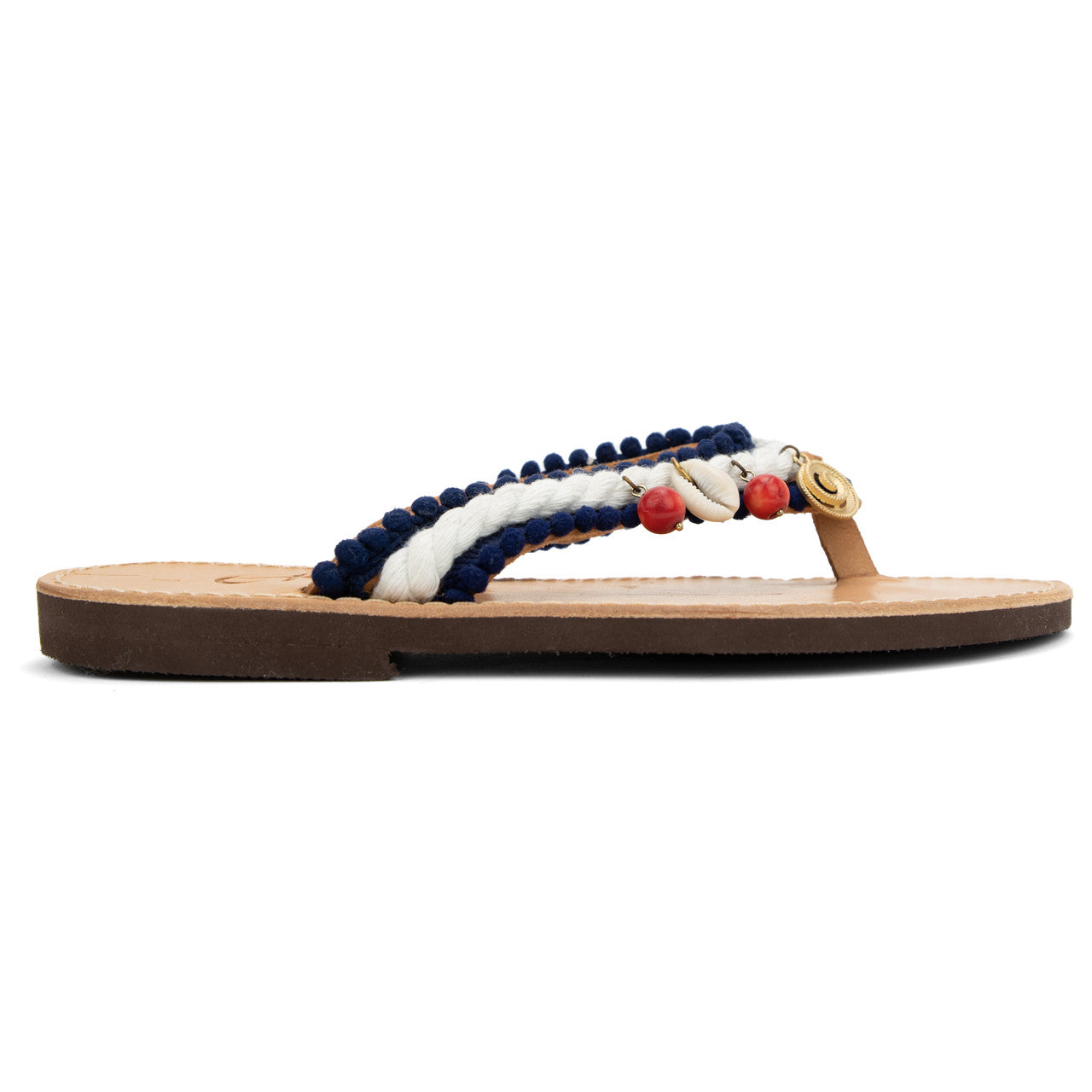 Spiral, Handmade Leather Sandals, with Nautical Rope