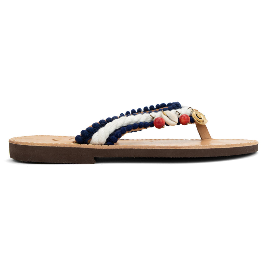 Spiral, Handmade Leather Sandals, with Nautical Rope