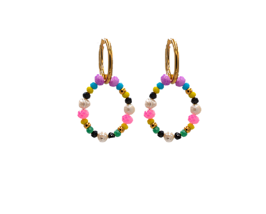 Boho Style, Colourful, Hoop Earrings