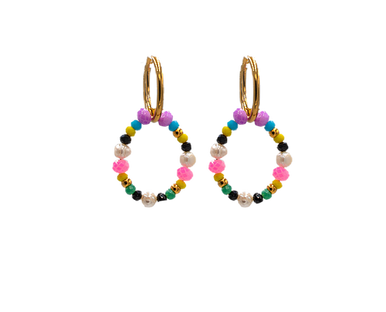 Boho Style, Colourful, Hoop Earrings detail view