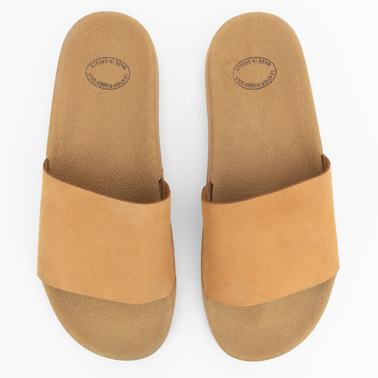 Leather Flatforms in Beige detail view