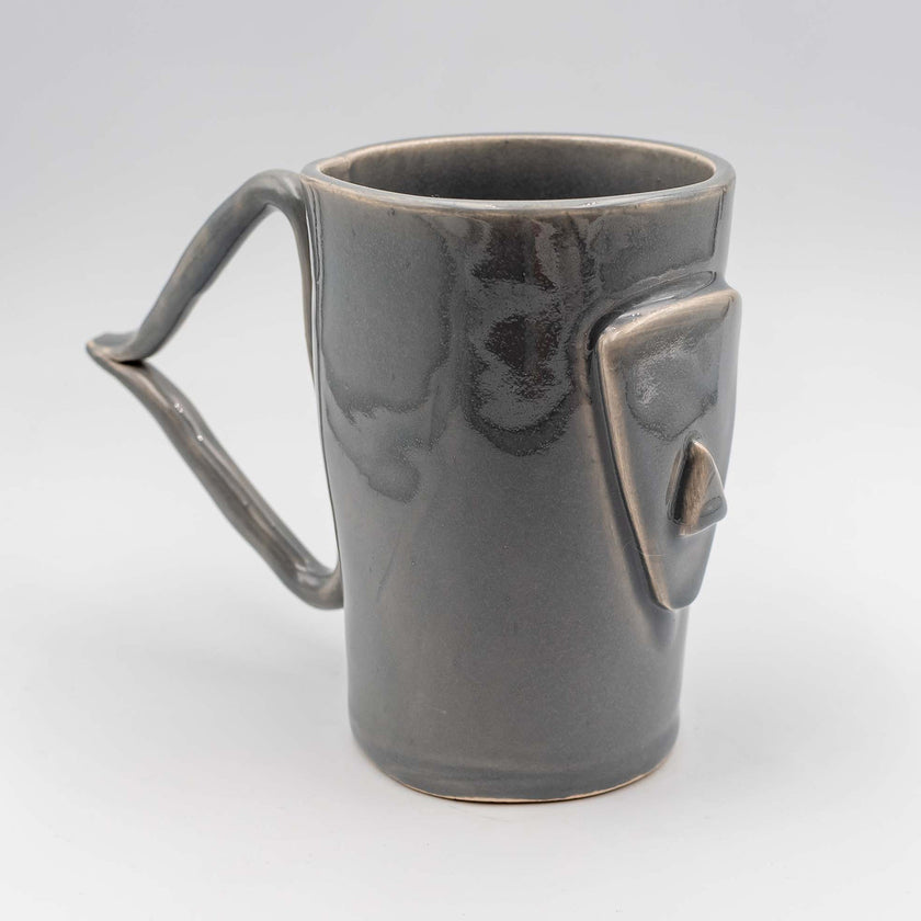 Cycladian Style, Large Ceramic Mug in Mineral Gray styled view