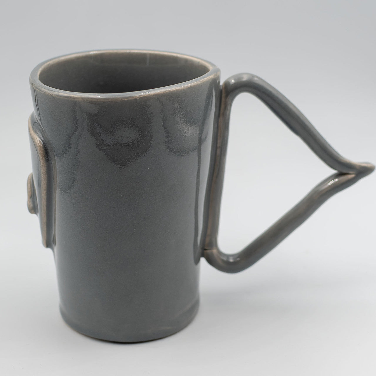 Cycladian Style, Large Ceramic Mug in Mineral Gray detail view
