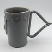Cycladian Style, Large Ceramic Mug in Mineral Gray detail view