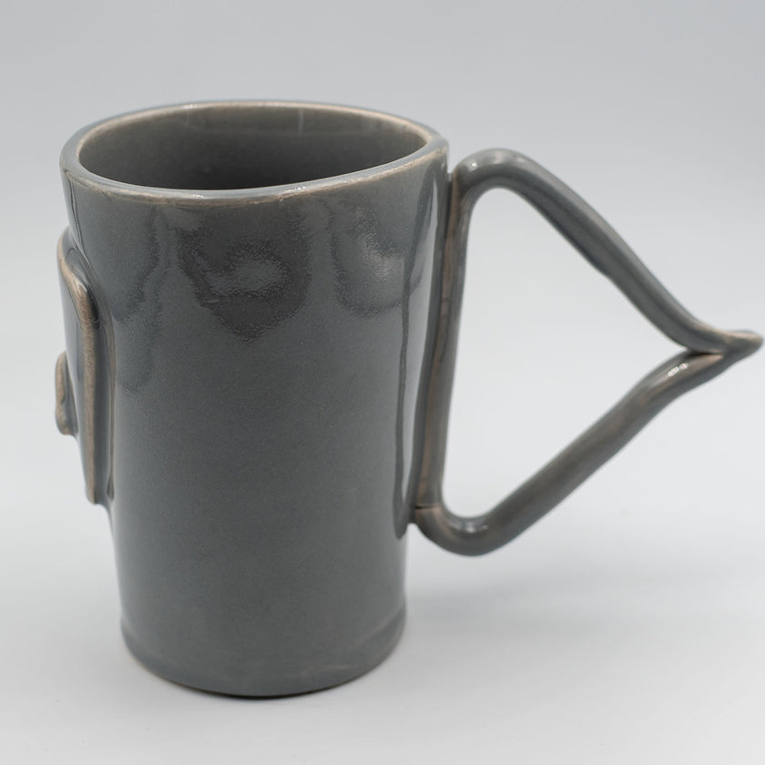 Cycladian Style, Large Ceramic Mug in Mineral Gray detail view