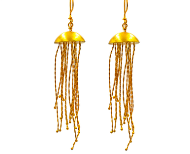 Jellyfish Earrings in Gold Plated Silver